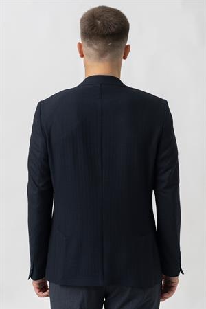 White Stone Aarau C4001 Regular Fit  6 Drop  Likralı Gofre Ceket  Desenli