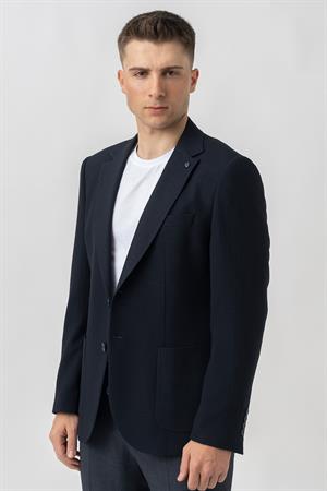 White Stone Aarau C4001 Regular Fit  6 Drop  Likralı Gofre Ceket  Desenli