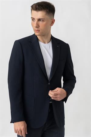 White Stone Aarau C4001 Regular Fit  6 Drop  Likralı Gofre Ceket  Desenli