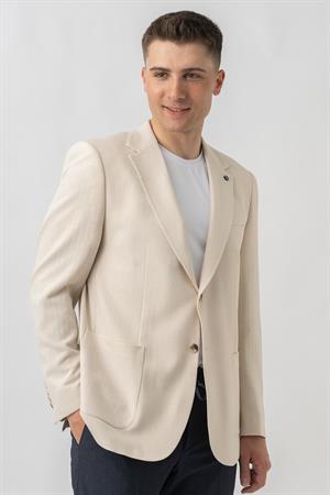 White Stone Aarburg C4003 Regular Fit Likralı 6 Drop Gofre Ceket Desenli