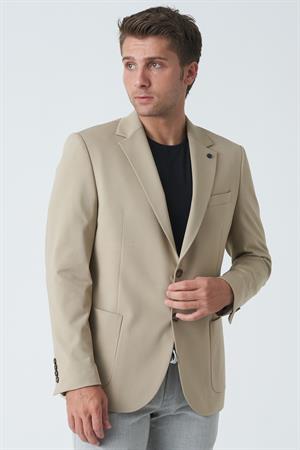 White Stone Belfast C4010 Slim Fit 6 Drop Ceket Bej
