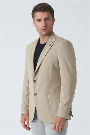 White Stone Belfast C4010 Slim Fit 6 Drop Ceket Bej