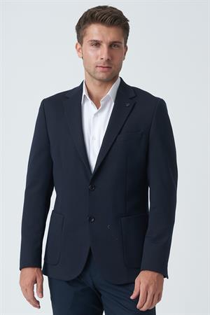 White Stone Birmingham C4011 Yünlü Likralı Slim Fit 6 Drop Örme Ceket Laci