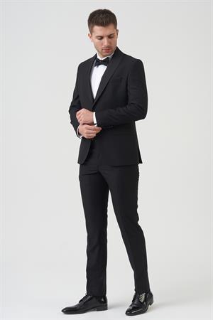 White Stone New York D2401 Slim Fit 6 Drop Takım Elbise Siyah 