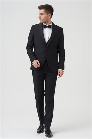 White Stone New York D2401 Slim Fit 6 Drop Takım Elbise Siyah 