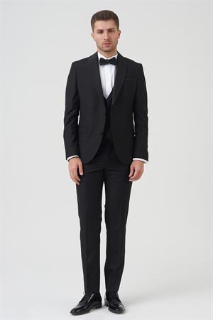 White Stone New York D2401 Slim Fit 6 Drop Takım Elbise Siyah 