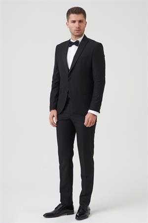 White Stone Los Angeles D2402 Slim Fit 6 Drop Damatlık Takım Elbise Siyah 