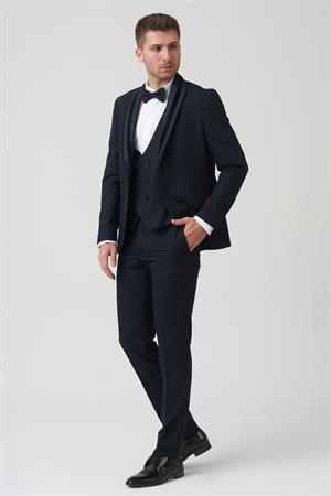 White Stone Chicago D2403 Slim Fit 6 Drop Damatlık Takım Elbise Lacivert