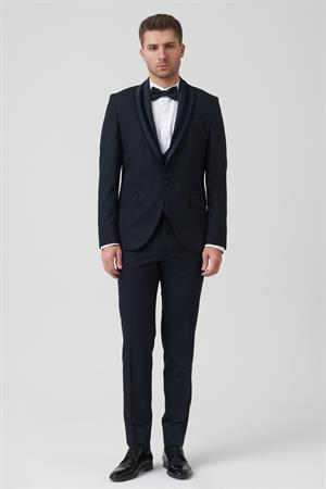 White Stone Chicago D2403 Slim Fit 6 Drop Damatlık Takım Elbise Lacivert
