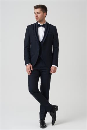 White Stone Chicago D2403 Slim Fit 6 Drop Damatlık Takım Elbise Lacivert