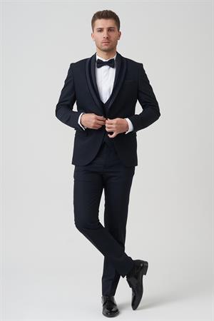 White Stone Chicago D2403 Slim Fit 6 Drop Damatlık Takım Elbise Lacivert