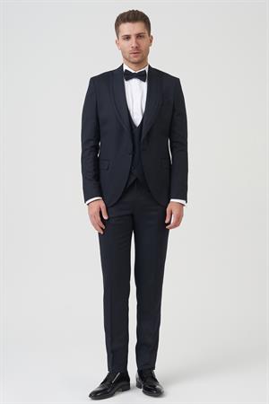 White Stone Houston D2404 Slim Fit 6 Drop Damatlık Takım Elbise Lacivert