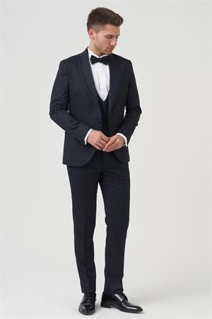 White Stone Houston D2404 Slim Fit 6 Drop Damatlık Takım Elbise Lacivert