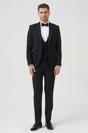 White Stone Phoenix D2406 Slim Fit 6 Drop Likralı Damatlık Takım Elbise Siyah