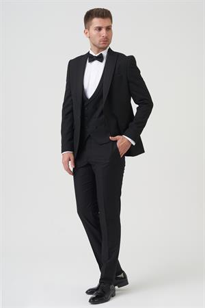 White Stone Phoenix D2406 Slim Fit 6 Drop Likralı Damatlık Takım Elbise Siyah