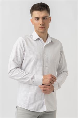 White Stone Affoltern am Albis G16252 Regular Fit Armürlü Pamuklu Gömlek Laci