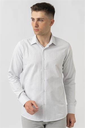 White Stone Affoltern am Albis G16252 Regular Fit Armürlü Pamuklu Gömlek Siyah