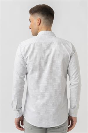 White Stone Affoltern am Albis G16252 Regular Fit Armürlü Pamuklu Gömlek Siyah