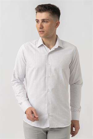 White Stone Affoltern am Albis G16252 Regular Fit Armürlü Pamuklu Gömlek Laci