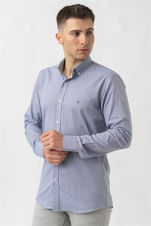 White Stone Aarburg g45044 Pamuklu Regular Fit Oxford Gömlek Laci