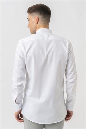 White Stone Aarburg g45044 Pamuklu Regular Fit Oxford Gömlek Beyaz