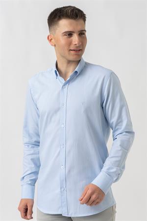 White Stone Aarburg g45044 Pamuklu Regular Fit Oxford Gömlek Mavi