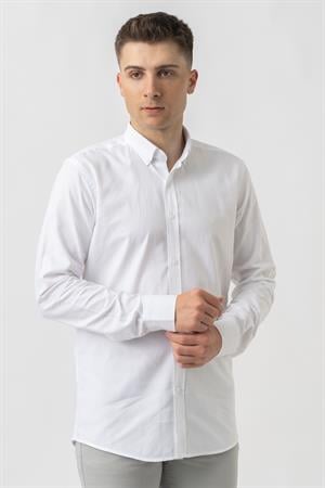 White Stone Aarburg g45044 Pamuklu Regular Fit Oxford Gömlek Beyaz
