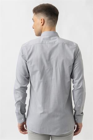 White Stone Aarburg g45044 Pamuklu Regular Fit Oxford Gömlek  Gri 