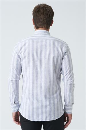 White Stone Armagh Slim Fit G2002 Pamuklu Keten GömlekSiyah