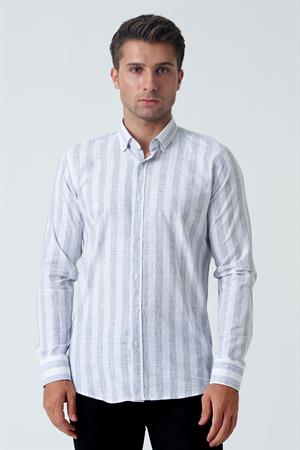 White Stone Armagh Slim Fit G2002 Pamuklu Keten GömlekSiyah