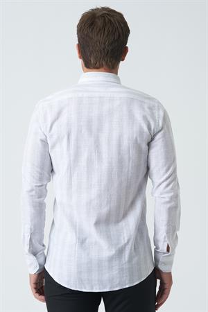 White Stone Armagh Slim Fit G2002 Pamuklu Keten Gömlek Mint