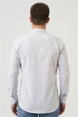 White Stone Coffs Harbour Regular Fit G2005 Pamuklu Keten Gömlek Kahve