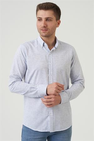 White Stone Gosford Regular Fit G2007 Pamuklu Keten Gömlek Bej