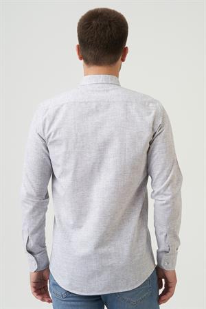 White Stone Gosford Regular Fit G2007 Pamuklu Keten Gömlek Bej