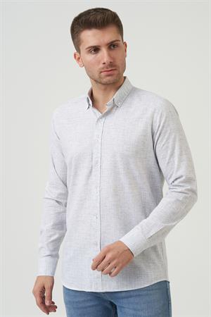 White Stone Gosford Regular Fit G2007 Pamuklu Keten Gömlek Siyah