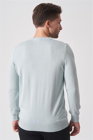 White Stone Rio de Janeiro wtrk1000 O Yaka Slim Fit Pamuklu Triko B.Mavi