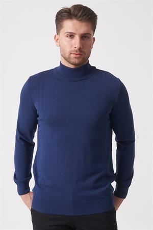 White Stone Salvador 1010 Basic Slim Fit Pamuklu Yarım Balıkçı Triko A.Lacivert