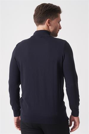 White Stone Salvador 1010 Basic Slim Fit Pamuklu Yarım Balıkçı Triko Laci