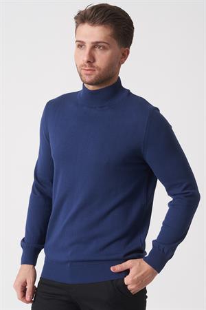 White Stone Salvador 1010 Basic Slim Fit Pamuklu Yarım Balıkçı Triko A.Lacivert