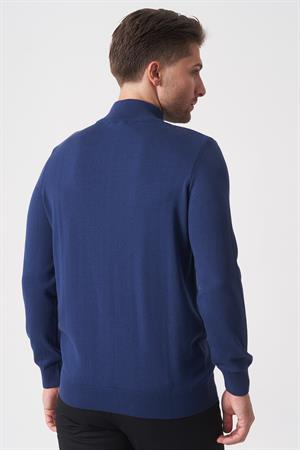 White Stone Salvador 1010 Basic Slim Fit Pamuklu Yarım Balıkçı Triko A.Lacivert