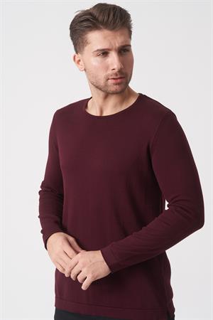 White Stone Belo Horizonte 1111 Slim Fit Basic Torba SosisYaka Triko Bordo