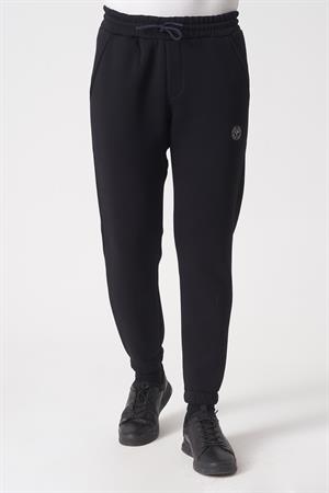 Lacivert Slim Kalıp Üç Cepli Lastik Kesim Paçalı Esnek Pamuklu Eşofman Altı