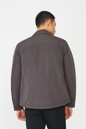 Kahverengi Çıtçıt Düğmeli Gömlek Mont