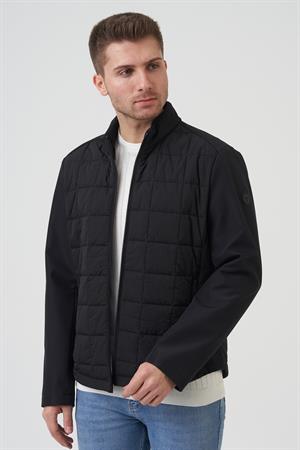 Siyah Slim Fit Fermuarlı İki Cepli Sıcak Tutan Mont