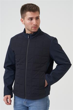 Lacivert Slim Fit Fermuarlı İki Cepli Sıcak Tutan Mont