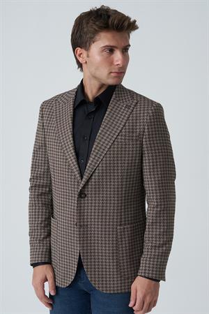 White Stone Agualva-Cacém C4012 Slim Fit 6 Drop Ceket Desenli