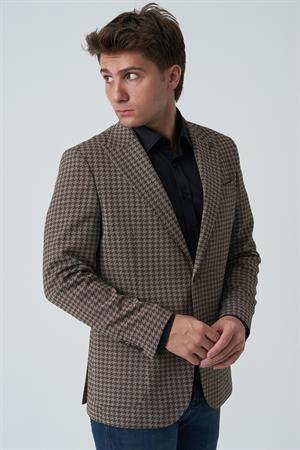 White Stone Agualva-Cacém C4012 Slim Fit 6 Drop Ceket Desenli