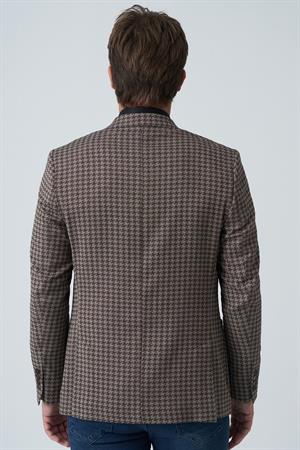 White Stone Agualva-Cacém C4012 Slim Fit 6 Drop Ceket Desenli