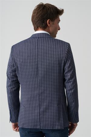 White Stone Águeda C4013 Slim Fit 6 Drop Ceket Desenli