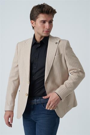 White Stone Alcácer do Sal C4015 Slim Fit 6 Drop Ceket Desenli